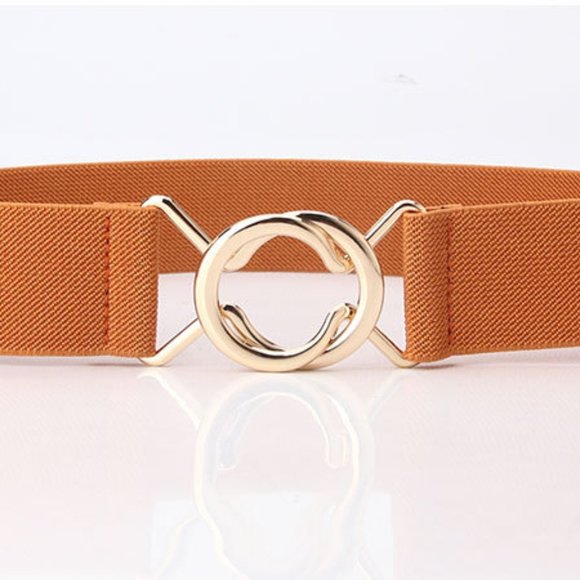 ✨Stretchy Belt Gold Round Clasp Brown, Black - Picture 4 of 7